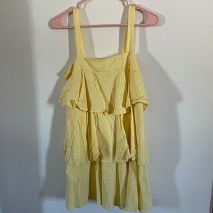 Ruffled tiered yellow dress